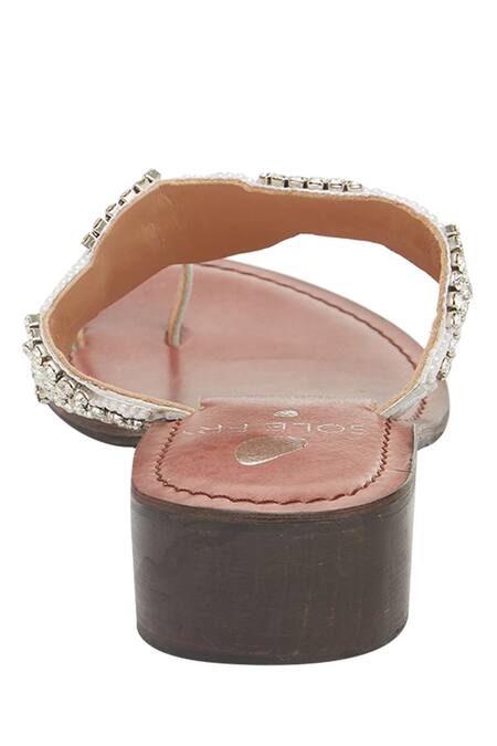 Buy Sole Fry Silver Beaded Block Heels Online at Aza Fashions Buy_Sole Fry_Silver Beaded Block Heels_Online_at_Aza_Fashions