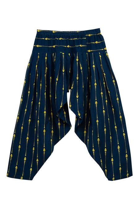 Minikin Blue Cotton Gota Patti Embroidered Pathani With Patiala Online at Aza Fashions Minikin_Blue Cotton Gota Patti Embroidered Pathani With Patiala _Online_at_Aza_Fashions