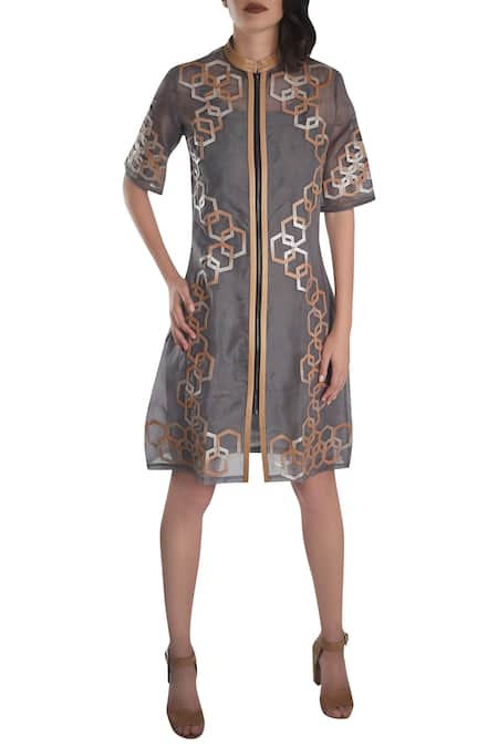 Devina Juneja Applique Short Dress 