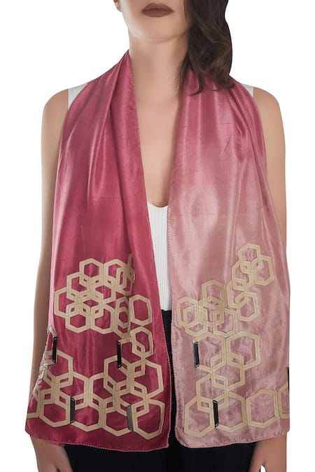 Devina Juneja Yellow Delicate Gold Hardware Work Stole 