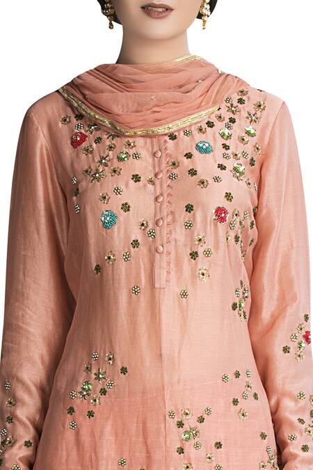 Joy Mitra Embroidered kurta sharara set 