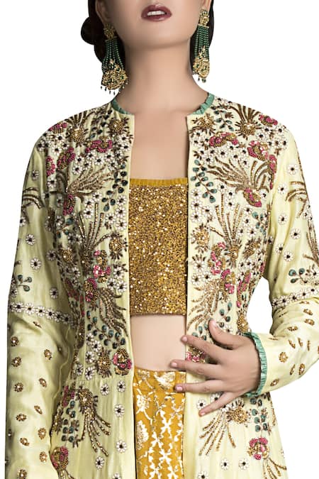 Joy Mitra Embroidered jacket Lehenga set 