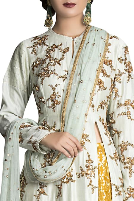 Joy Mitra Front side slit Embroidered anarkali lehenga set 