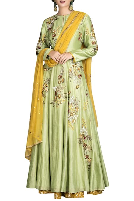 Joy Mitra Embroidered anarkali & lehenga set 