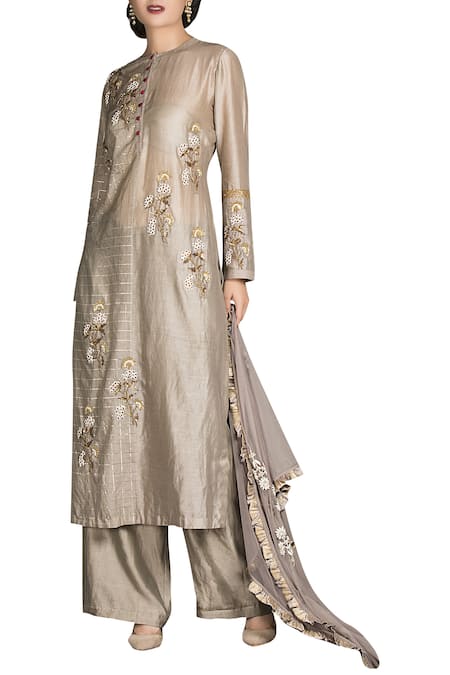 Joy Mitra Chanderi Silk Kurta Set 