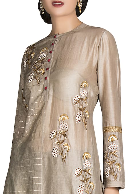 Joy Mitra Chanderi Silk Kurta Set 