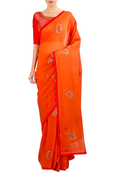 Latha Puttanna Motif embroidered saree with blouse 