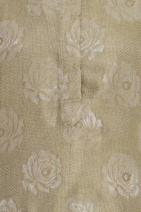 Itara_Gold Floral Kurta With Printed Inner And Pants_at_Aza_Fashions