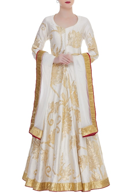 Vandana Sethi Embroidered Anarkali With Dupatta 