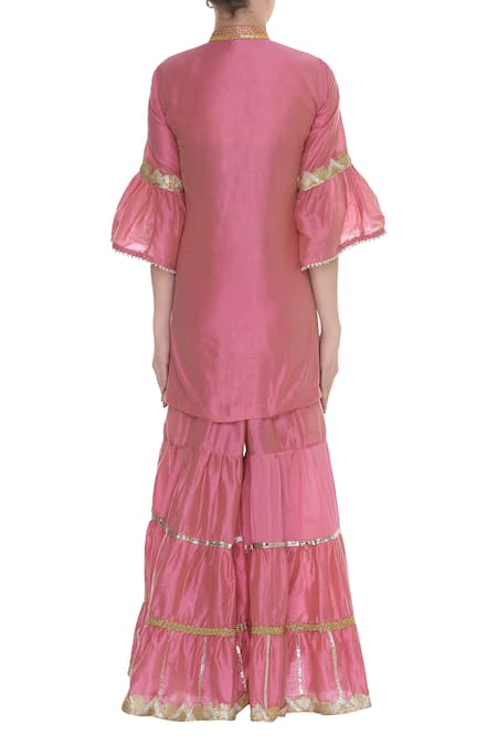 Kunwarani Ritu Embroidered sharara set with printed dupatta 