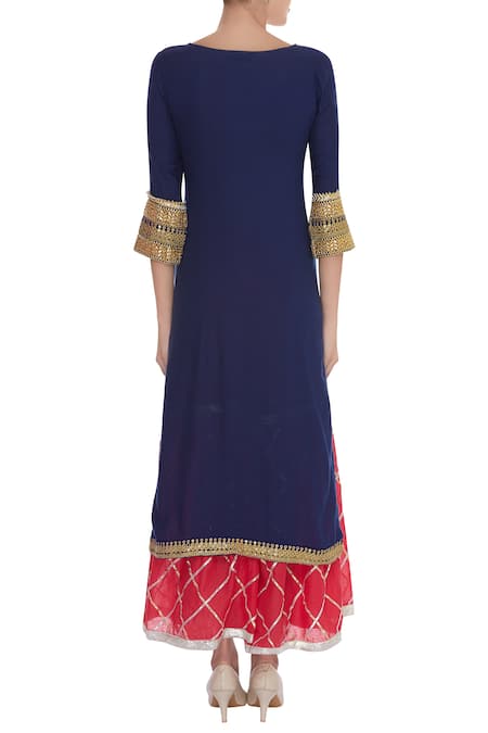 Kunwarani Ritu Dunka embroidered kurta with palazzo and dupatta 