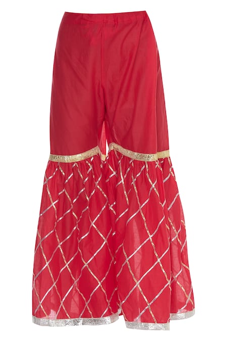 Shop_Kunwarani Ritu_Blue Dunka Embroidered Kurta With Palazzo And Dupatta  _Online_at_Aza_Fashions