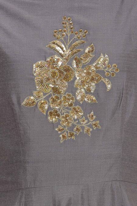 Ranian_Grey Embroidered Dhoti Pant Set_at_Aza_Fashions