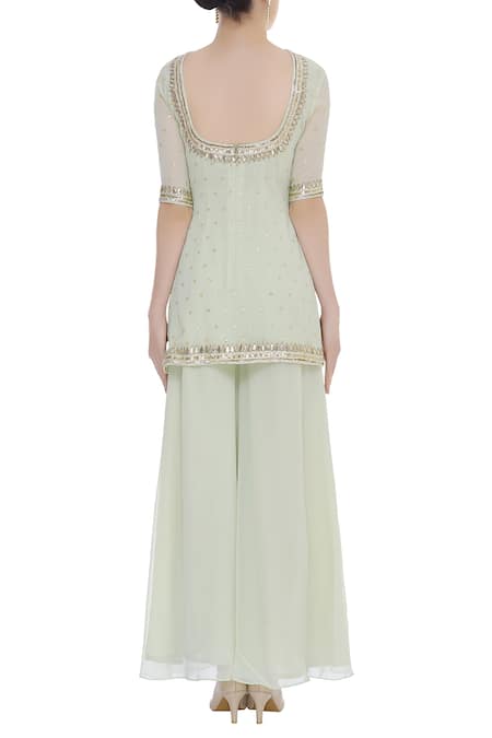 Ranian Embellished Kurta Palazzo Set 