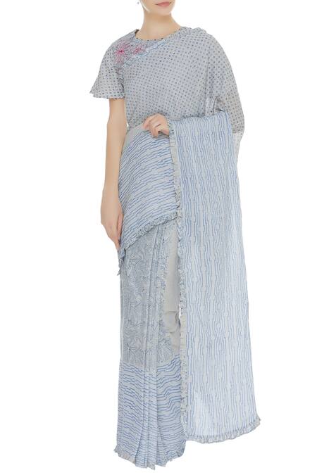 Buy Shagun Manchanda Grey Cotton Mul Handwoven Saree Online at Aza Fashions Buy_Shagun Manchanda_Grey Cotton Mul Handwoven Saree _Online_at_Aza_Fashions