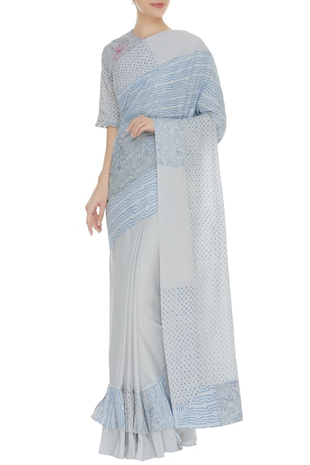 Shagun Manchanda Handwoven Saree with threadwork 