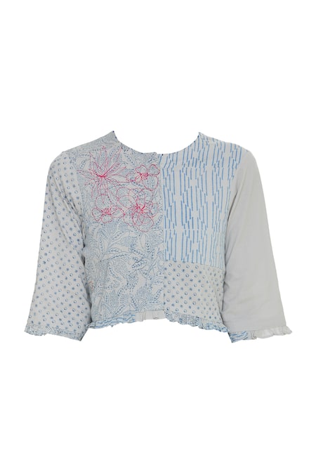 Shagun Manchanda Embroidered cotton mull blouse 
