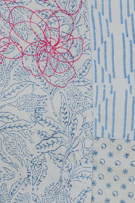 Buy Shagun Manchanda Grey Cotton Mul Embroidered Round Blouse Online at Aza Fashions Buy_Shagun Manchanda_Grey Cotton Mul Embroidered Round Blouse _Online_at_Aza_Fashions