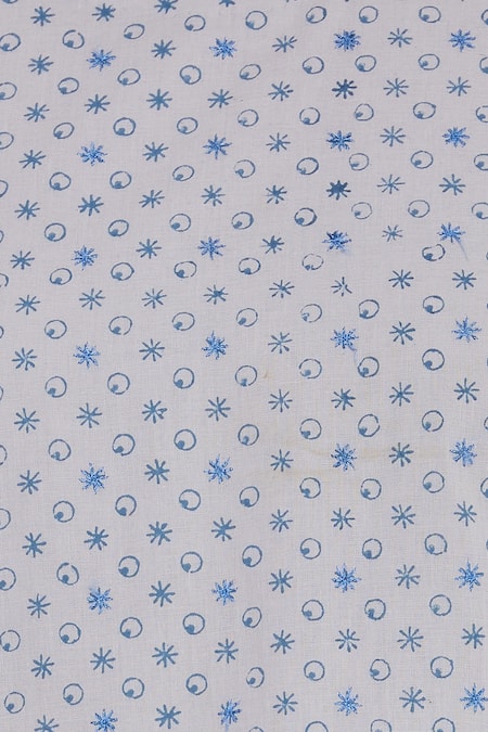 Shagun Manchanda_Grey Cotton Printed Block Round Long Kurta  _at_Aza_Fashions