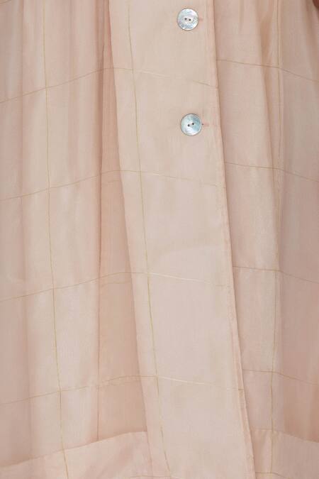 Latha Puttanna_Pink Organza Lapel Collar Jacket _at_Aza_Fashions