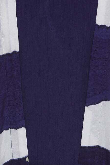 Shop_Vedika M_Blue Tussar Silk Printed Open Jacket _Online_at_Aza_Fashions