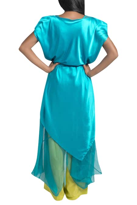 Stephany Asymmetric layered tunic with waistbelt 