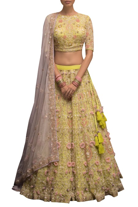 Garo Embellished Blouse Bridal Lehenga Set 