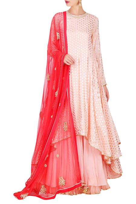 Nikasha Asymmetric Kurta & Lehenga Set 