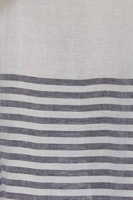 Eka Blue Stripe Print Midi Dress With Side Pocket at Aza Fashions Eka_Blue Stripe Print Midi Dress With Side Pocket_at_Aza_Fashions