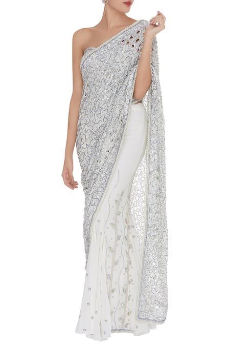 Rohini Bedi Hand embroidered pre draped saree with blouse 