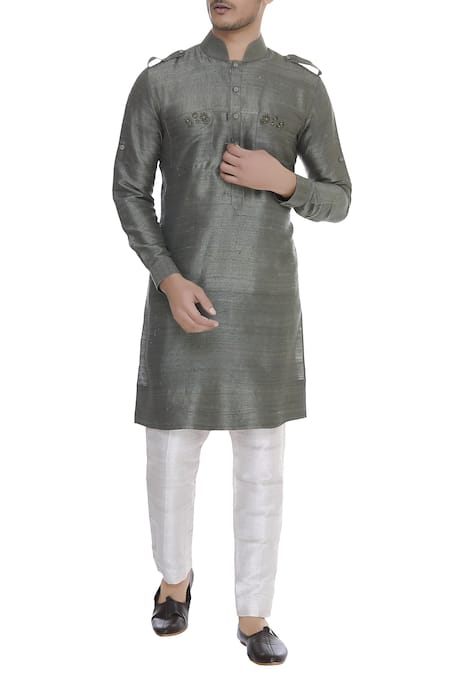 Mitesh Lodha embroidered pocket classic kurta 