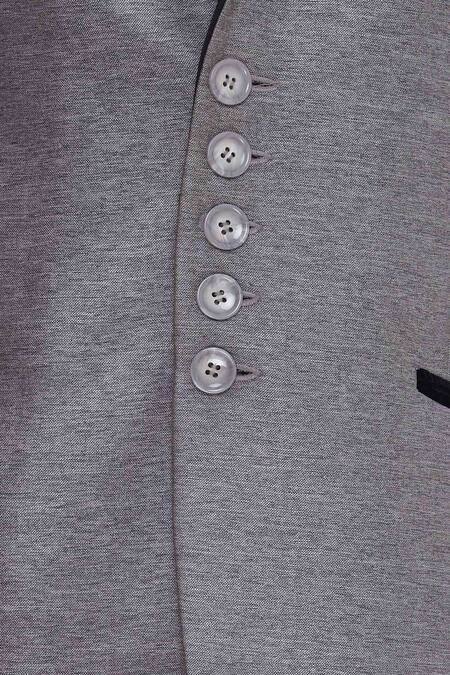 Shop_Kommal Sood_Grey Blended Micro Wooven Cupro Full Sleeves Blazer Jacket With Trouser _Online_at_Aza_Fashions