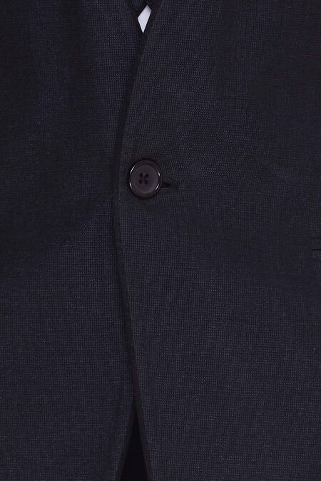 Shop Kommal Sood Black Blended Micro Wooven Cupro Blazer Jacket With Trouser Pant Online at Aza Fashions Shop_Kommal Sood_Black Blended Micro Wooven Cupro Blazer Jacket With Trouser Pant _Online_at_Aza_Fashions