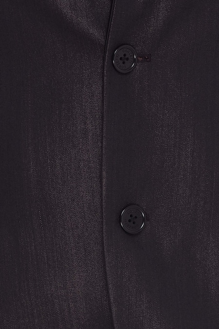 Shop_Kommal Sood_Black Blended Micro Wooven Cupro Blazer Jacket With Trouser Pant  _Online_at_Aza_Fashions