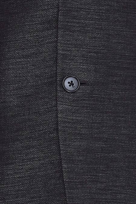 Shop_Kommal Sood_Black Blended Micro Wooven Cupro Embroidered Textured Tuxedo Set _Online_at_Aza_Fashions