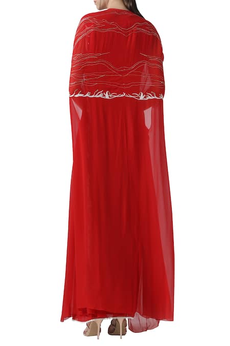 Limerick By Abirr N' Nanki Pre Draped Saree with Embroidered Cape 