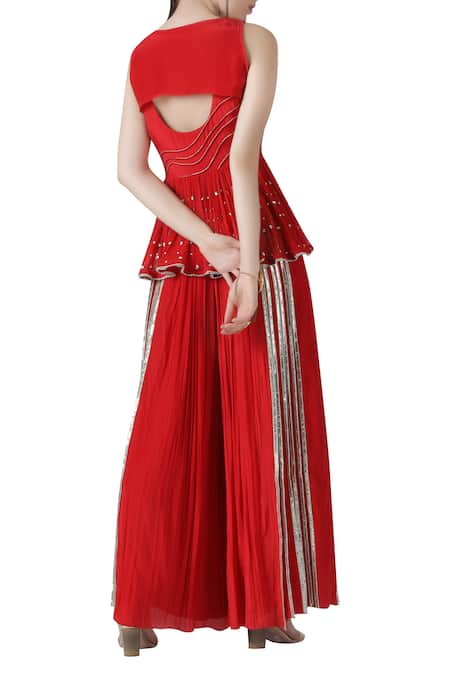 Limerick By Abirr N' Nanki Peplum Top with Pleated Pants 