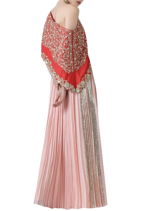 Limerick By Abirr N' Nanki One Shoulder Top & Pleated Skirt Set 