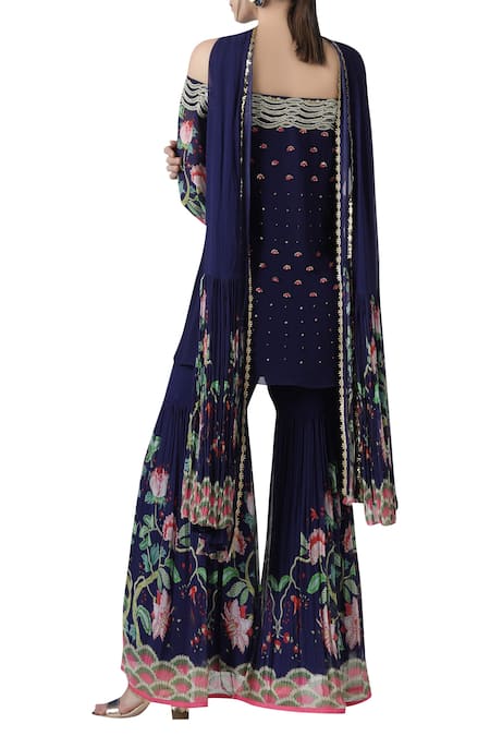 Limerick By Abirr N' Nanki Off Shoulder Kurta & Sharara Set 