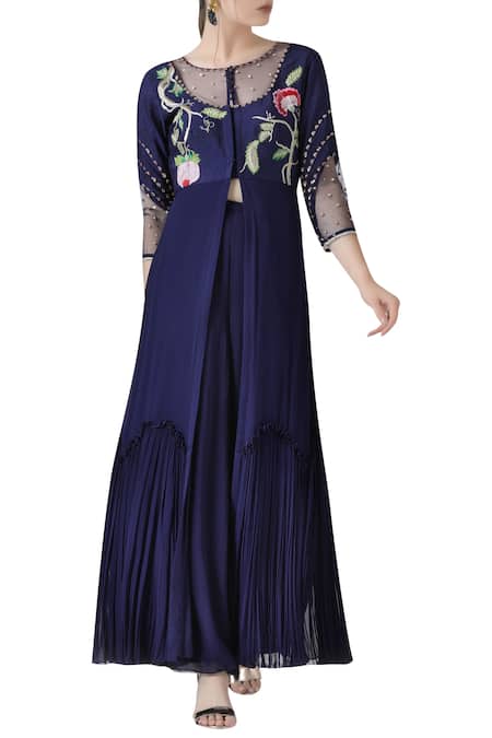 Limerick By Abirr N' Nanki Embroidered Tunic & Palazzo Set  