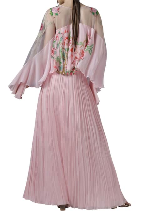 Limerick By Abirr N' Nanki Printed Cape Top with Skirt 