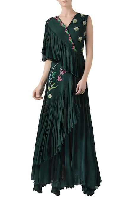 Limerick by Abirr N' Nanki Pleated Embroidered Gown 