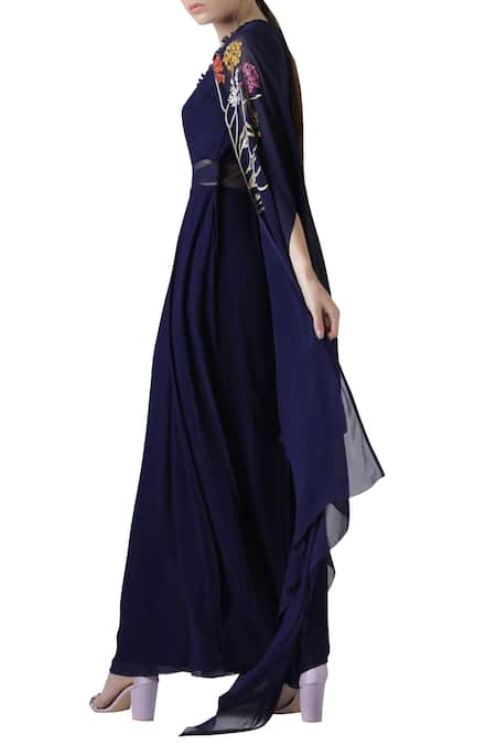 Limerick By Abirr N' Nanki Pleated Jumpsuit with Cape 