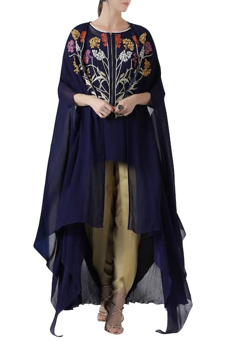 Limerick By Abirr N' Nanki Blue Tunic And Dhoti Pants Set 