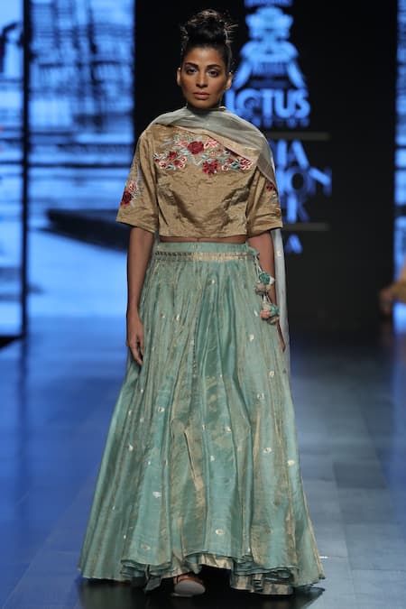 Prama By Pratima Pandey Embroidered Blouse With Lehenga & Dupatta 