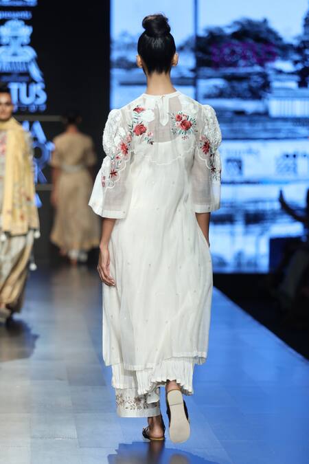 Prama By Pratima Pandey Floral Embroidered Palazzo Kurta Set 