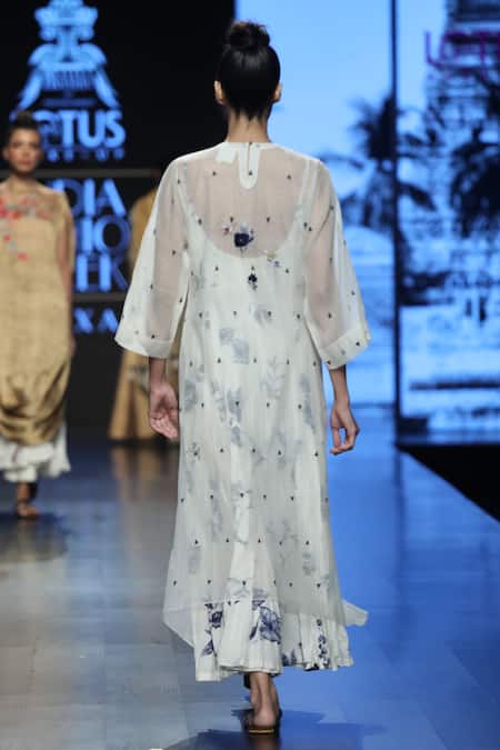 Prama By Pratima Pandey Bird Motif Floral Embroidered Dress 