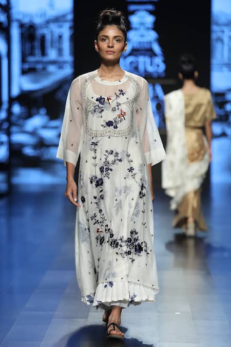 Prama By Pratima Pandey Bird Dabka & Zari Embroidered Dress 