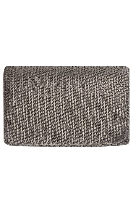 Lovetobag Silver Japanese Bugle Bead Flapover Clutch