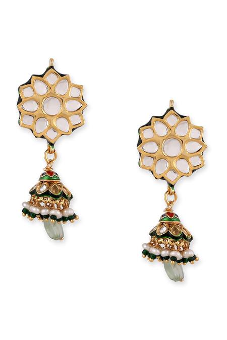 Shop_Auraa Trends_Gold Plated Beads, Pearls Clustered Drop Choker Set _Online_at_Aza_Fashions